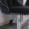 Swivel Velvet Barstools Adjusatble Seat Height From 25-33", Modern Upholstered Chrome Base Bar Stools With Backs Comfortable Tufted For Home Pub And Kitchen Island (Set of 2) - Black - Image 12