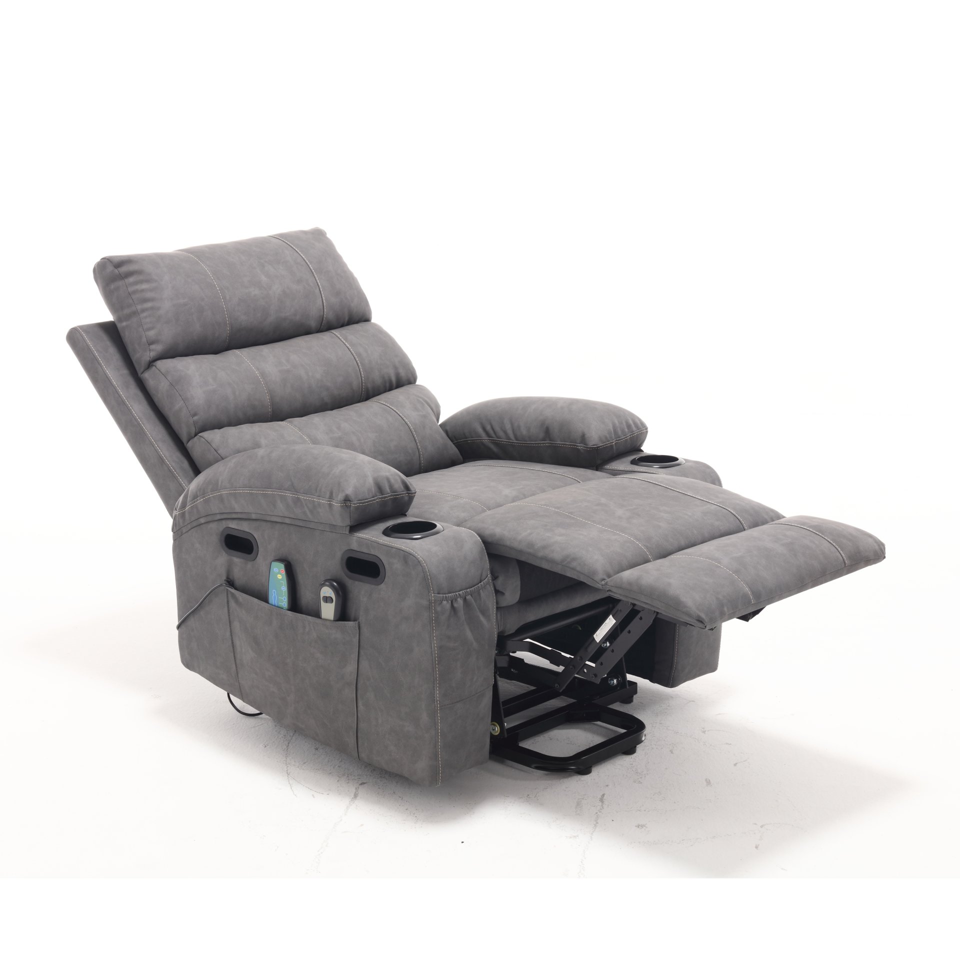 Cozy Electric Power Lift Recliner Chair Sofa For Elderly With Vibration Massage And Lumbar Heat - Gray - Image 8