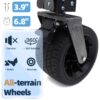 Folding Wagon, Heavy Duty Utility Beach Wagon Cart For Sand With Big Wheels, Adjustable Handle & Drink Holders For Shopping, Camping, Garden And Outdoor - Antique White / Gray - Image 2