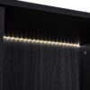 Modern Minimalist Style LED Curio Cabinet With Tempered Glass Door, Metal Legs - Black - Image 10