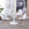 Tulip Special Dining Table, Marble Color Top - White - Image 2