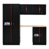 Steel Filing Cabinet With Compartments For Office Use, Storage, File Storage, Archives, And High And Low Cabinets - Black / Red - Image 6
