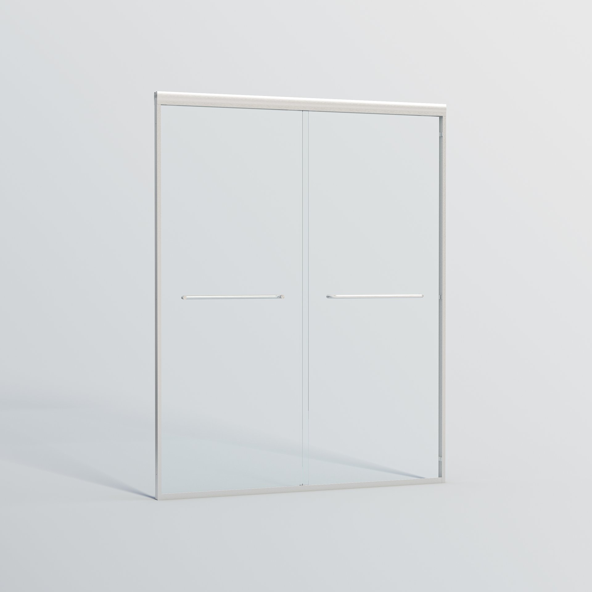 Double Sliding Shower Door, Semi Frameless Bypass Bathroom Sliding Door With 1 / 4" (6Mm) Tempered Glass For Walk In Shower - Brushed Nickel - Image 12