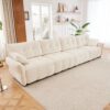 Modern 4 Seater Sofa Frame, Premium, High Resilience Cushions - White - Image 15
