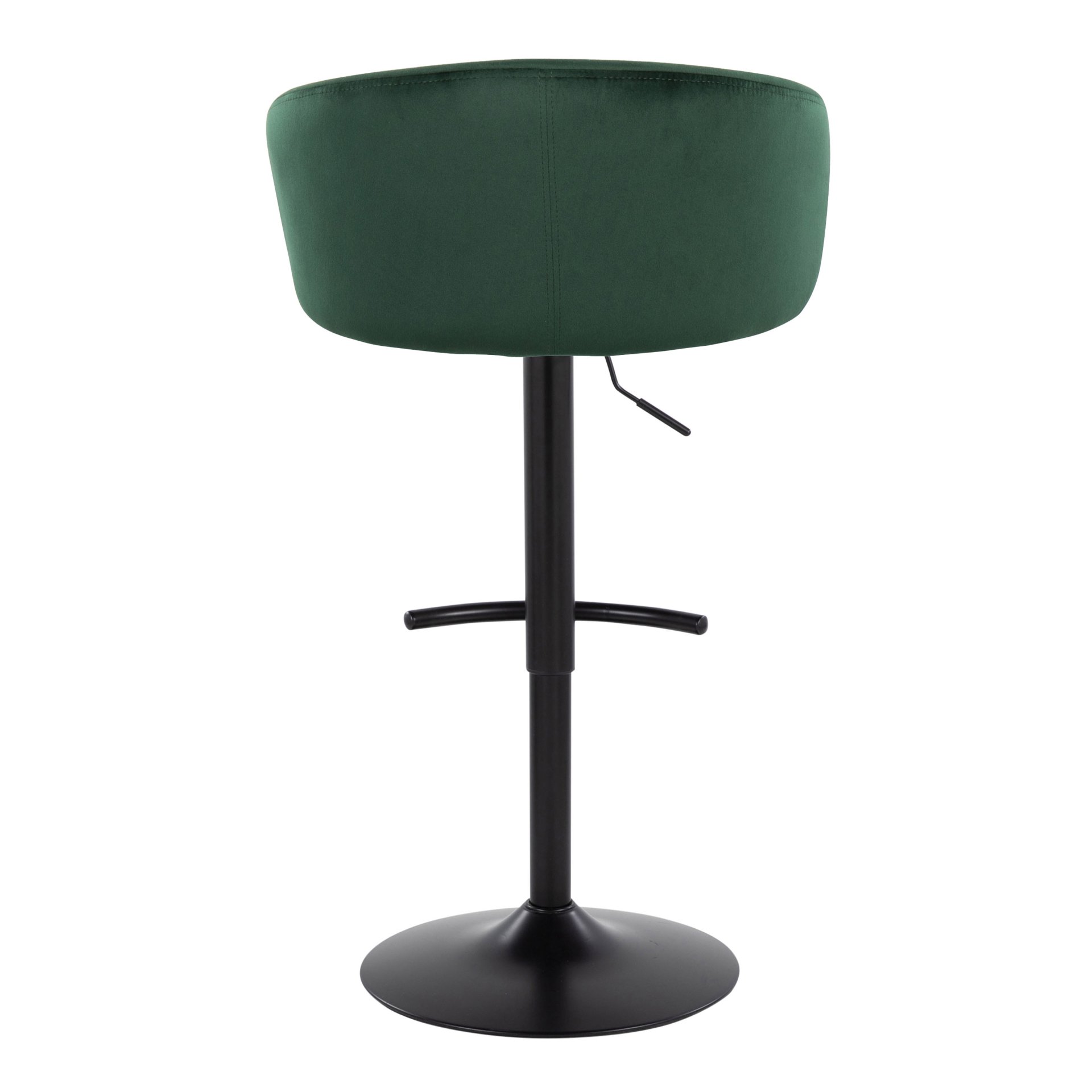 Claire - Contemporary Adjustable Barstool With Swivel With Rounded T Footrest (Set of 2) - Black / Green - Image 5
