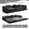 Convertible Floor Sofa Bed With Fixed Shape Frame, Boneless Modular Sectional Sofa, For Living Room - Black - Image 3