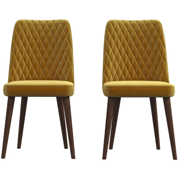 Katie - Mid-Century Modern Dining Chair (Set of 2) - Yellow