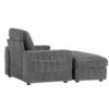 Oversized Chaise Lounge Indoor Rabbit Fur Sofa Bed With Storage Ottoman And Armrests Cup Holders With Deep Seat - Gray - Image 4