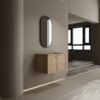 Modern 30" Wall Mounted Bathroom Vanity With Soft Closing Doors, Excluding Sink - Oak - Image 6