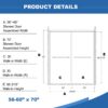 Frame Double Sliding Shower Door, Bypass Bathroom Sliding Door With Premium Clear Tempered Glass, Hardware Sliding Glass Shower Enclosure - Matte Black - Image 3