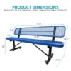 Outdoor Steel Bench With Backrest - Blue - Image 4