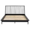 Mid-Century Modern Solid Wood Queen Platform Bed Frame With Spindle Headboard - Black - Image 3