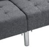 Futon Sofa Bed Convertible Folding Lounge Couch, Armrests - Dark Gray - Image 11