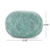 Deon - Knitted Pet Yarn Round Pouf With Classic Cable Knit Design - Aqua - Image 3