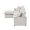 Modern Modular Sofa, 4 Seat Chenille Sectional Couch Set With 2 Pillows Included, Freely Combinable Indoor Funiture - White - Image 5