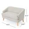 Mid Century Modern Loveseat With Polyester Upholstery And Birch Wood Frame - Beige - Image 3
