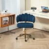 Modern Home Office Desk Chair With Adjustable Height And Swivel Wheels - Navy - Image 4