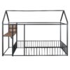 Full Size Bed House Frame With Desk, Shelves, Power Outlets And USB Ports - Black - Image 9