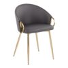 Claire - Contemporary / Glam Chair (Set of 2) - Gold / Gray - Image 2