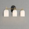 Meadows - 3 Lights Vanity Brush Bathroom Wall Light For Bathroom Over Mirror - Black / Gold / White - Image 2