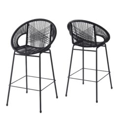 Ferrara - Outdoor Patio Barstool (Set of 2) - Black