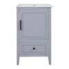 20" Bathroom Vanity With Sink, Bathroom Cabinet With A Door, Door Shelf Storage And Adiustable Foot Pads, A Drawer - Gray - Image 10