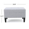 Contemporary Ottoman Footstool With Tufted Upholstery - Light Gray - Image 3