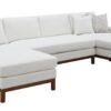 Valiant - Chenille Sectional Sofa With 4 Pillows - Ivory - Image 12