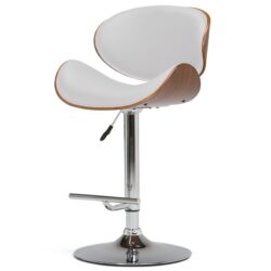 Marana - Bentwood Adjustable Swivel Bar Stool - White