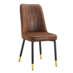 Dining Chair Set With Metal Legs And Accents (Set of 4) - Brown / Black