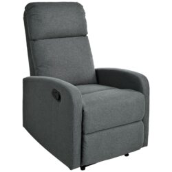 Modern Manual Recliner, Home Theater Chair With Adjustable Backrest For Living Room - Charcoal