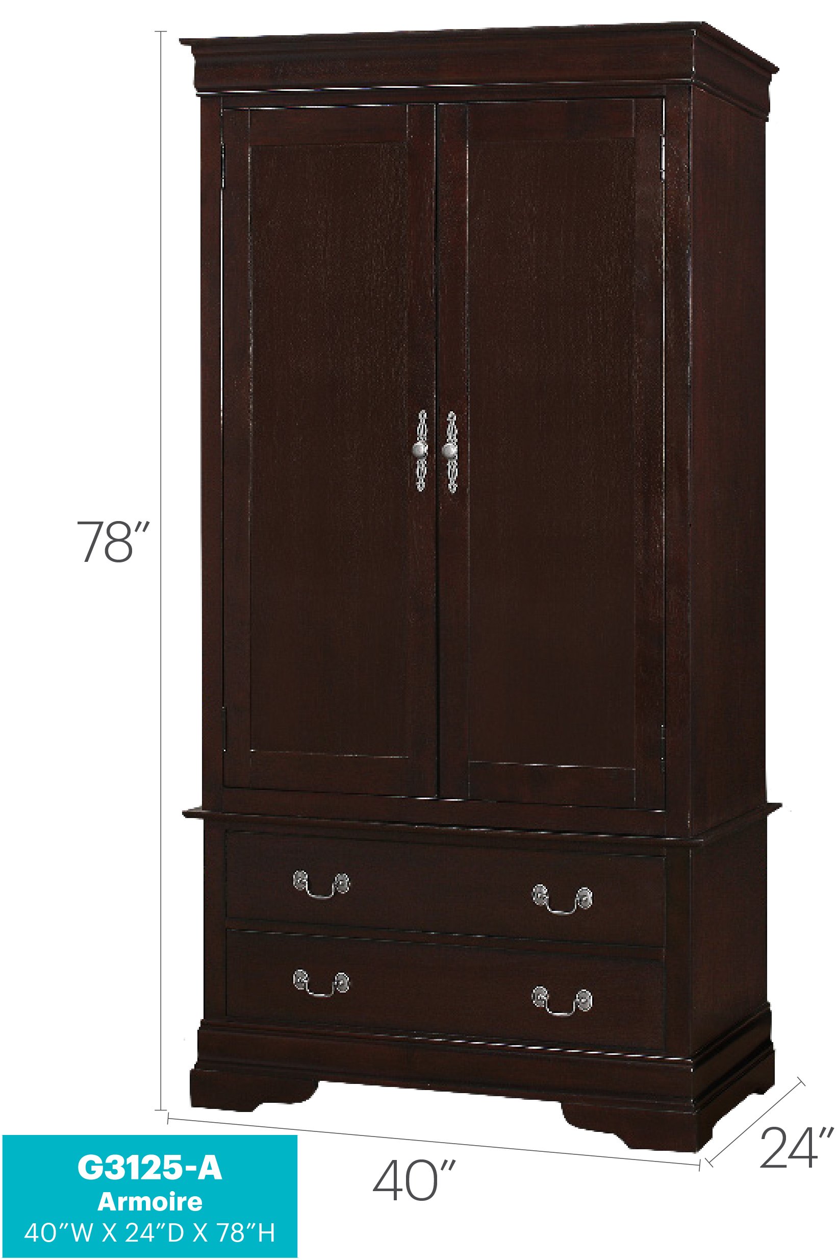 Storage Armoire Elegant - Cappuccino - Image 3