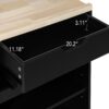 Kitchen Pantry Storage Cabinet, Modern Buffet Cabinet With Kitchen Cart, Tall Kitchen Hutch Cabinet With Microwave Stand, Food Pantry Cabinet With 3 Rattan Doors And Adjustable Shelves - Black - Image 11