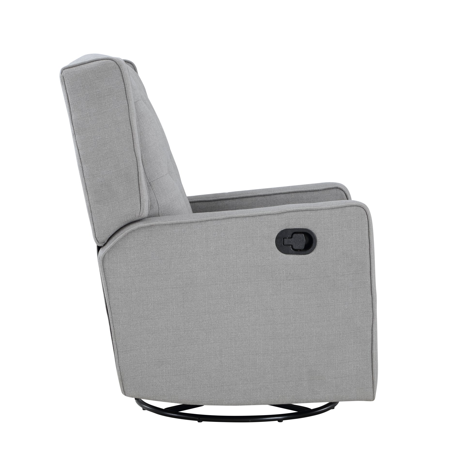 Milah - Gliding Swivel Recliner Tufted Pebble - Khaki - Image 4