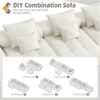 Modern Oversized Modular Sectional Sofa, Sparkling Fabric Soft Cushion Sofa With 6 Pillows, 6 Pieces Diy Combination Tufted Sofa, No Assembly Required - Beige - Image 15