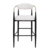Barstools (Set of 2), Counter Height Upholstered Bar Stools With Backs And Iron Legs For Kitchen Island - Beige - Image 5