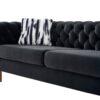 Chesterfield - Modern Tufted Velvet Living Room Sofa, 84.25''W Couch - Black - Image 3