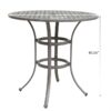42" Cast Aluminum Round Bar Table - Gray - Image 4