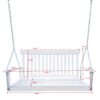 Front Porch Swing With Armrests For Outdoor Patio, Garden Yard, Backyard Or Sunroom - White - Image 3