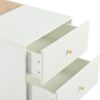 Modern Luxury Multi-Functional Island Vanity Dresser And Storage Cabinet With Glass Tabletop, Display Shelf, 6 Drawers For Walk In Wardrobe And Bedroom - Cream White - Image 12