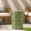 Galore - Side Table With Sunburst Cut Out Design - Green - Image 9