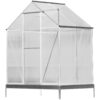 Polycarbonate Greenhouse, Heavy Duty Outdoor Aluminum Walk-In Green House Kit With Rain Gutter, Vent And Door For Backyard Garden - Aluminium - Image 2