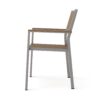 Stylish Modern Faux Wood & Aluminum Outdoor Dining Chairs, (Set of 2) - Natural - Image 8