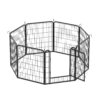 53.94" 8 Panels Heavy Duty Metal Playpen With Door, Dog Fence Pet Exercise Pen For Outdoor, Indoor - Black - Image 12