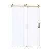 Frameless Soft Closing Single Sliding Shower Door, 1 / 4" (6Mm) Tempered Glass With Explosion Proof Coating Via Express Delivery - Gold - Image 11
