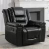 Home Theater Recliner Set Manual Recliner Chair With Wide Armrest, Two Built-In Cup Holders For Living Room - Black - Image 16