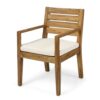 Outdoor Dining Chair (Set of 2) - Sandblast Natural Stained / Beige - Image 8