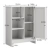 Classic Freestanding Bathroom And Kitchen Storage Cabinet With Adjustable Shelves - White - Image 3