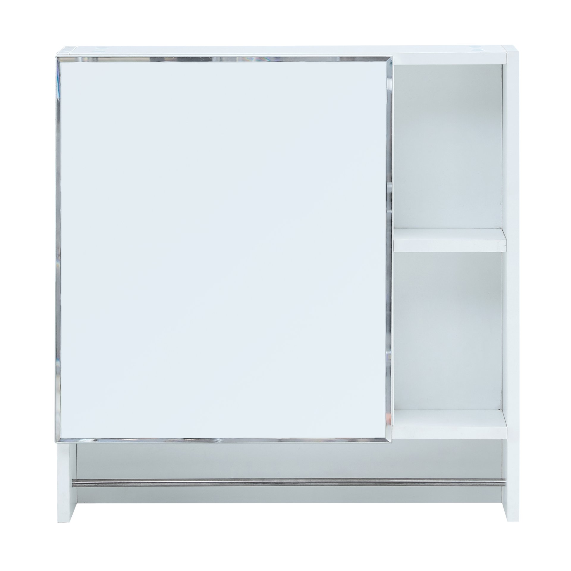 Wall Mounted Bathroom Storage Cabinet With Mirror Door, Medicine Cabinet, Over The Toilet Storage Cabinet With Shelves And Towel Rack - White - Image 8