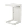 Aluminum Outdoor Side Table, C Shaped End Table, Outside Small Table For Patio - White - Image 7
